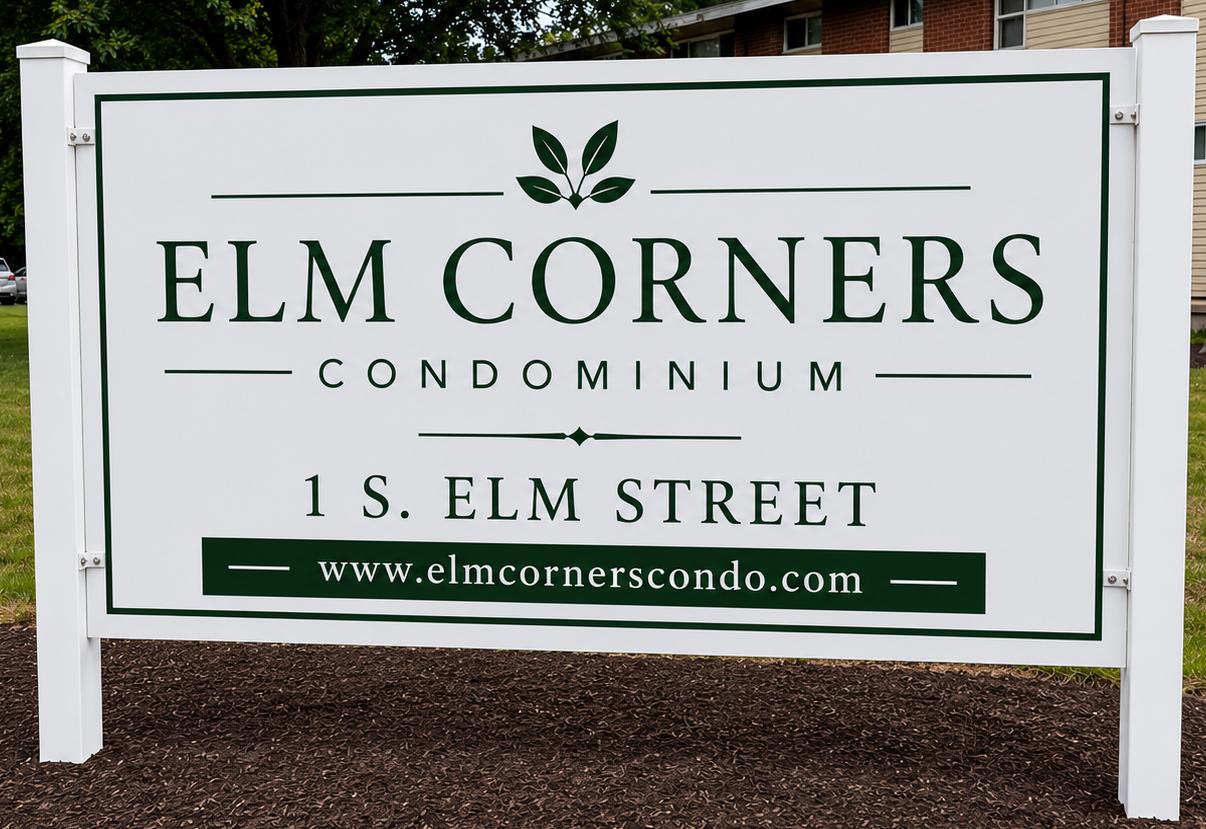 Elm Corners Condominium entrance sign